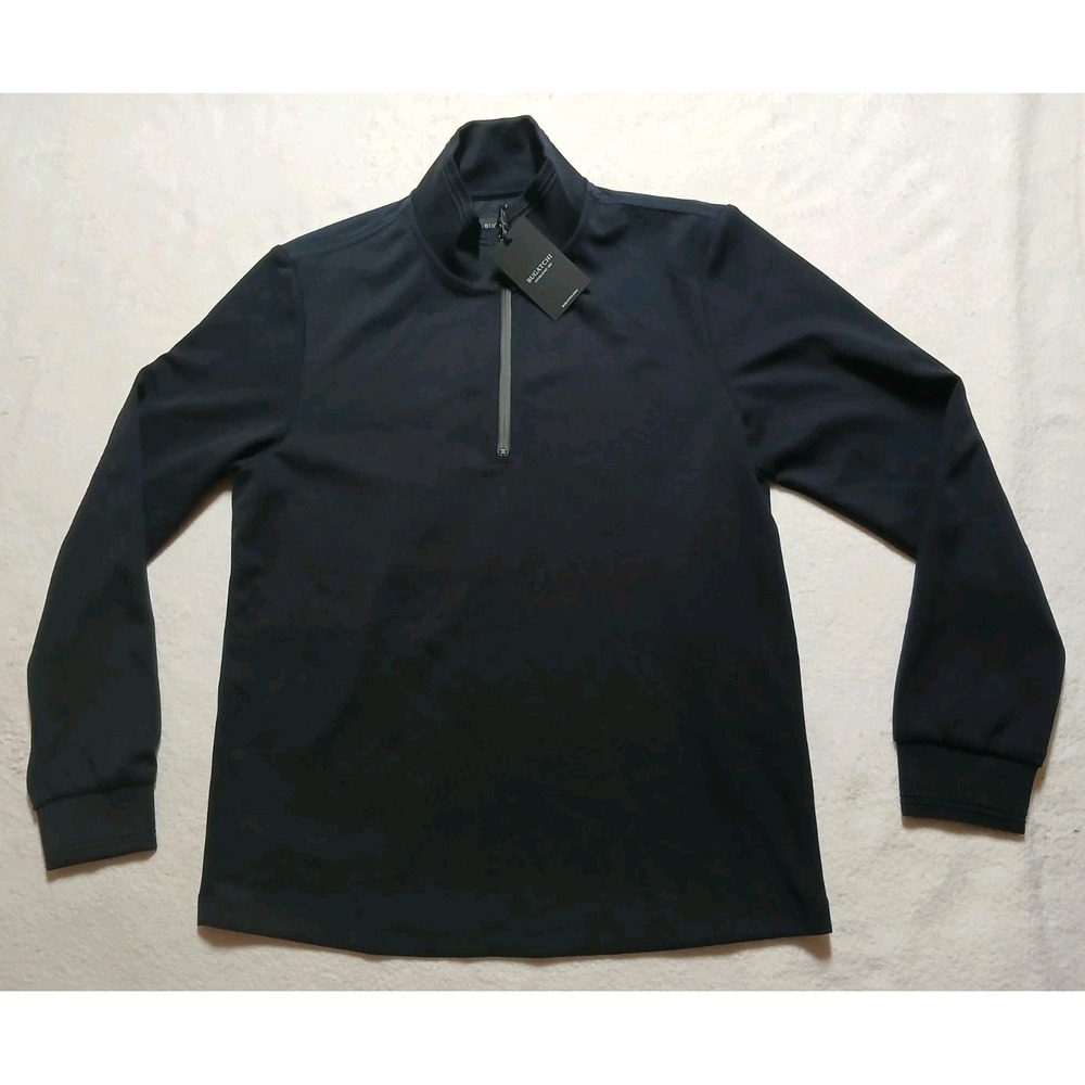 BUGATCHI Mens Quarter Zip Performance Pullover Navy Blue Size S NWT $199